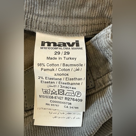 Women’s Mavi Corduroy Cropped Wide Leg Pants Size 29‎ Grey Paloma Marine - Picture 8 of 10